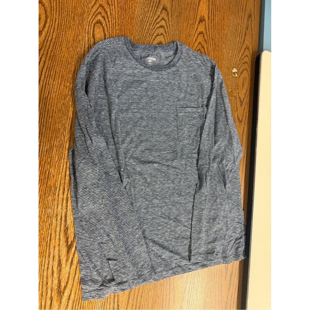Goodfellow & Co Heathered Blue Long Sleeve Crewneck Shirt
